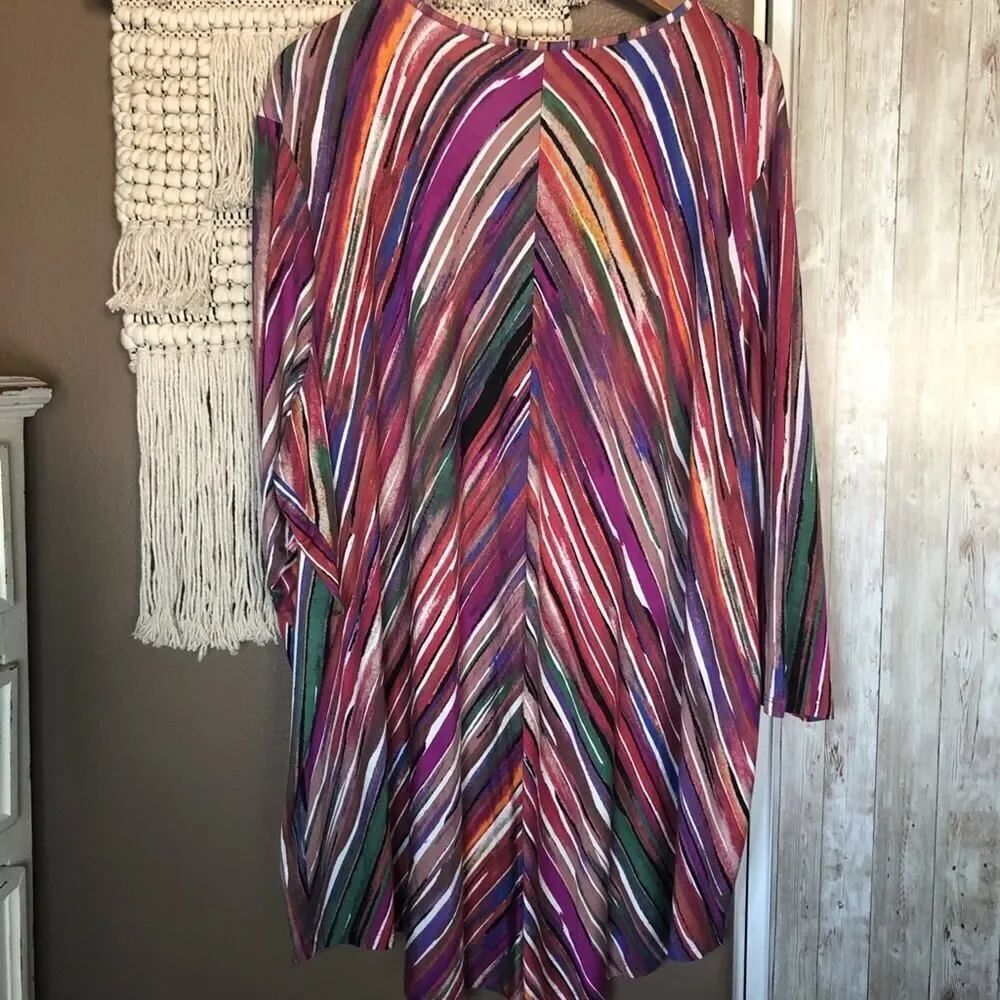 Cable & Gauge Colorful Striped Jersey Knit Blouse - Picture 2 of 7
